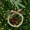 Northlight Buffalo Plaid Snowflake Wooden Beads Christmas Wreath Ornament - 7"